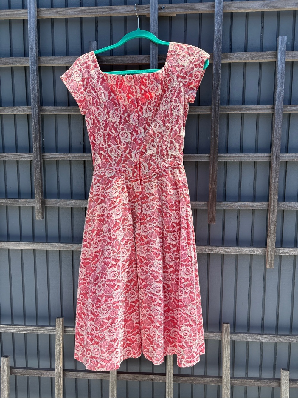 1950s Emma Domb Lace Pink Party Dress - Picture 3 of 3